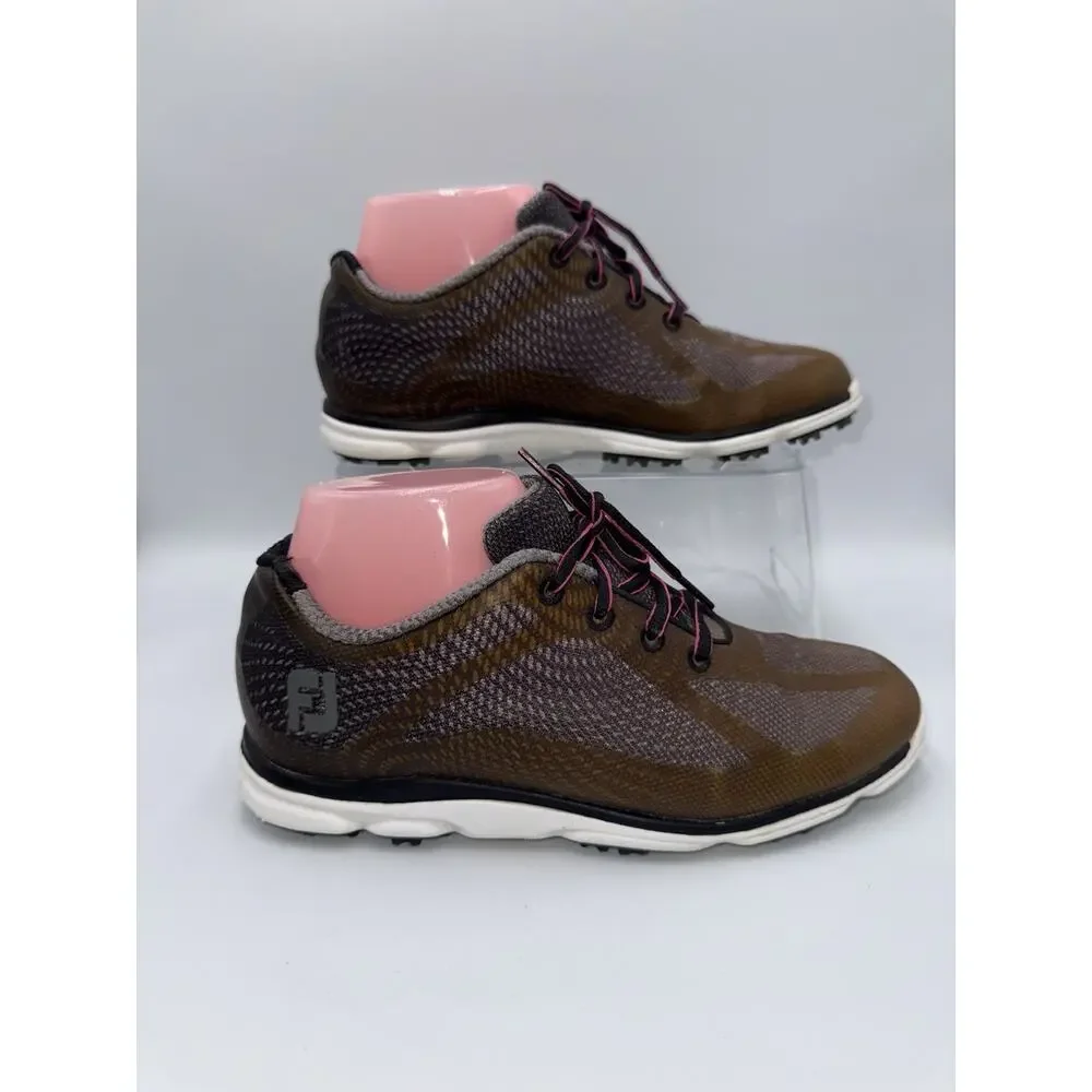 FootJoy Womens Shoes US 6 M Golf Spikes 98003 emPOWER Brown Gray Lace Up Comfort